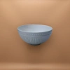 Light blue striped ceramic bowl, a simple household meal bowl for holding rice, noodles and soup Application Scenario